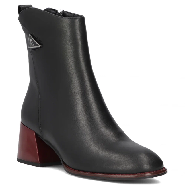 Filippo Lederstiefeletten mit Absatz DBT6599/24 BK Schwarz