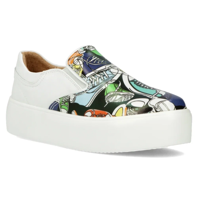 Filippo Lederhalbschuhe mit Plateausohle DP6114/24 WH MLT Weiß